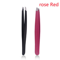 HKM-857939 Stainless Steel Eyebrow Trimming Clip Set in Black, Rose Red, and Silver Finishes