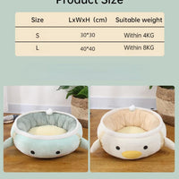 HKM-776019 Dinosaur and Chick Shaped Cat Bed - Versatile Hammock and Sofa for Small Cats and Dogs