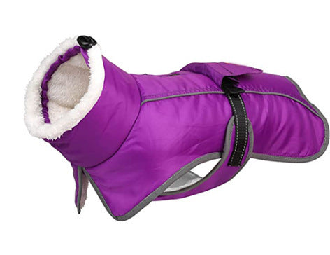HKM-354707 Thick Warm Waterproof Cotton Coat for Dogs - Autumn and Winter Pet Clothing