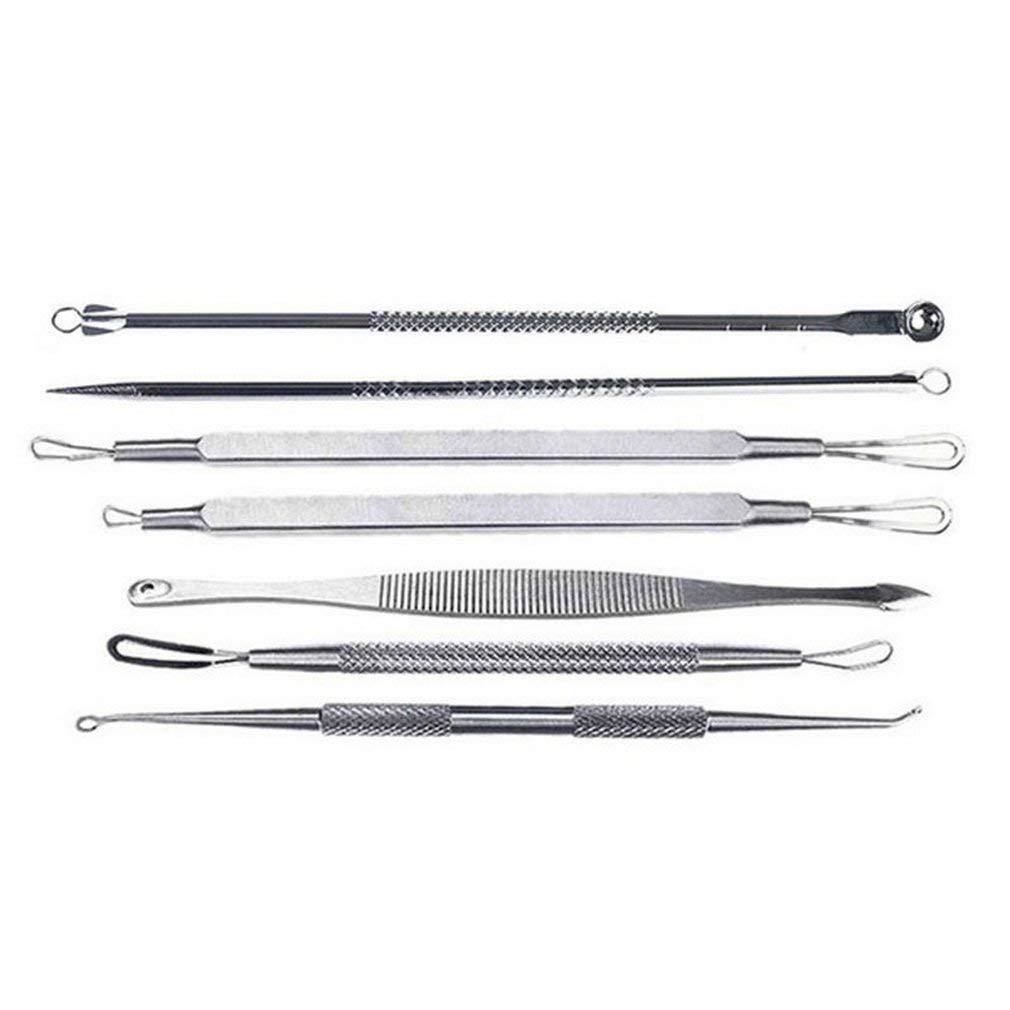 HKM-824019 Stainless Steel Seven-Piece Acne Treatment Tool Set for Facial Care