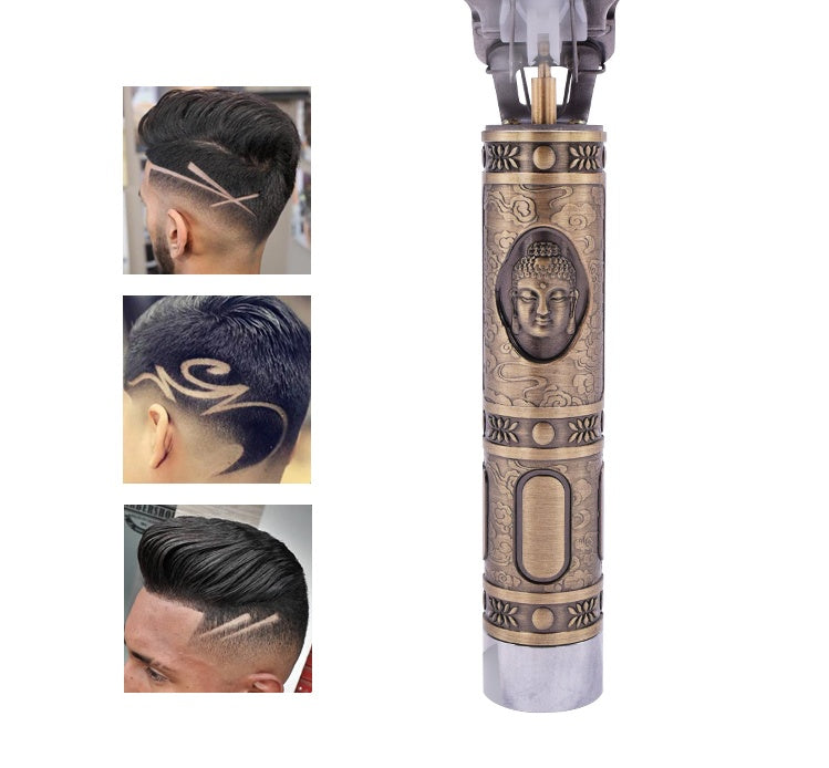 HKM-494675 Buddha Head Electric Pushing Shear with Lithium Battery - Versatile Hair Clipper for Precision Grooming