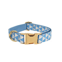 HKM-833683 Blue Triangular Dog Vest with Collar, Leash, and Bow - 4-Piece Set