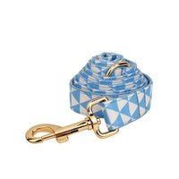 HKM-833683 Blue Triangular Dog Vest with Collar, Leash, and Bow - 4-Piece Set