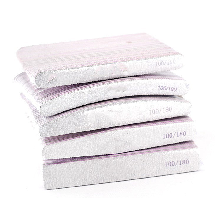 HKM-837587 Double-Sided Gray Polishing Nail File - 10 Pack Trimming Tool