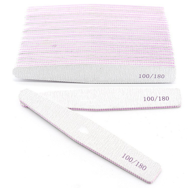 HKM-837587 Double-Sided Gray Polishing Nail File - 10 Pack Trimming Tool