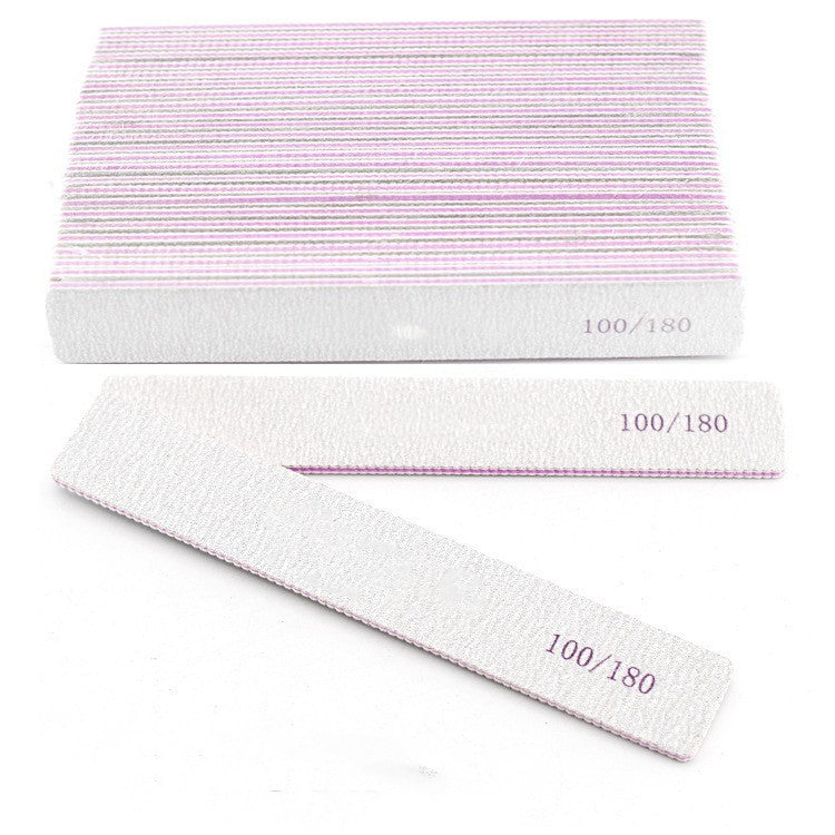 HKM-837587 Double-Sided Gray Polishing Nail File - 10 Pack Trimming Tool