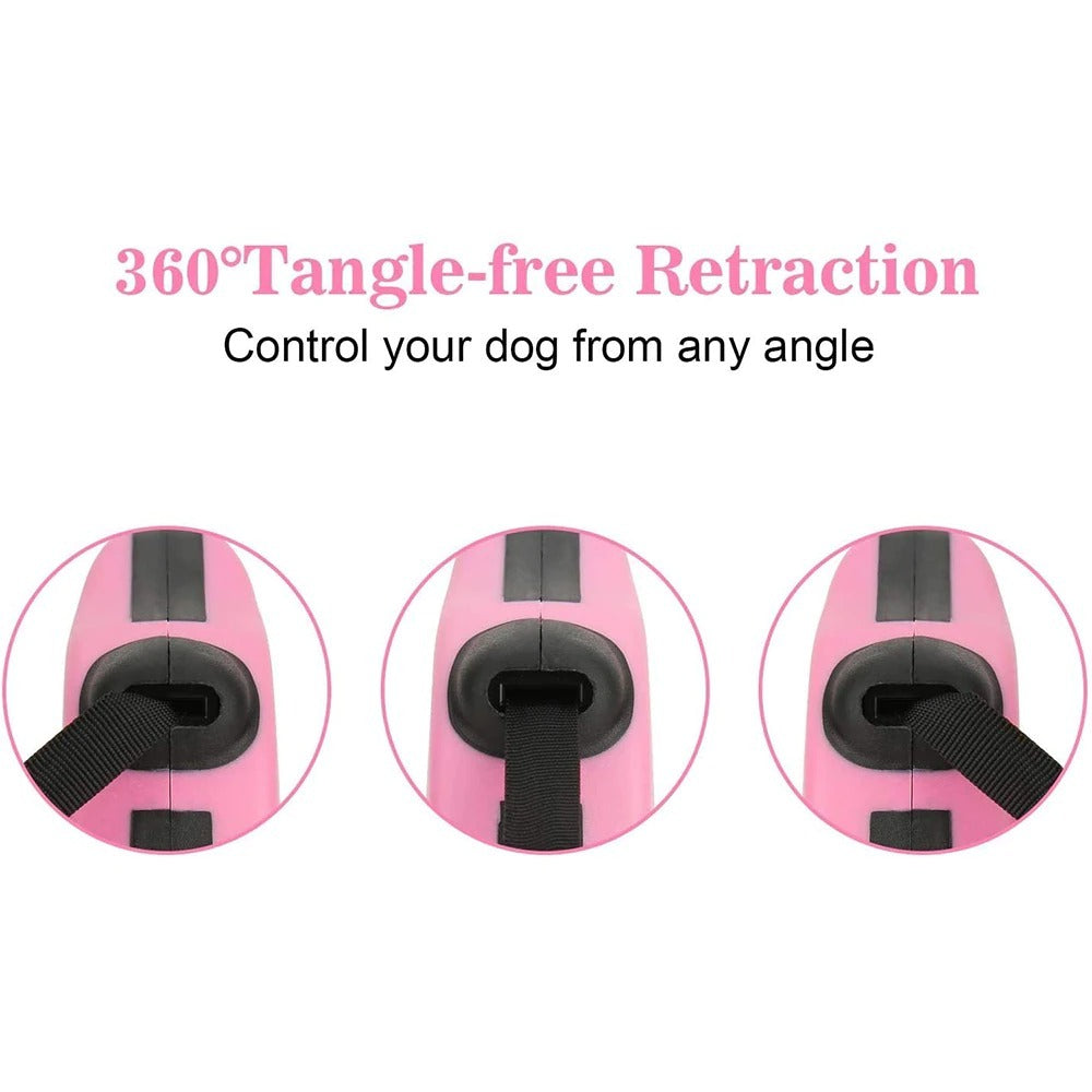 HKM-620947 Durable Automatic Retractable Dog Leash with Tangle-Free Design and Comfortable Handle, 9.8ft or 16.4ft Options
