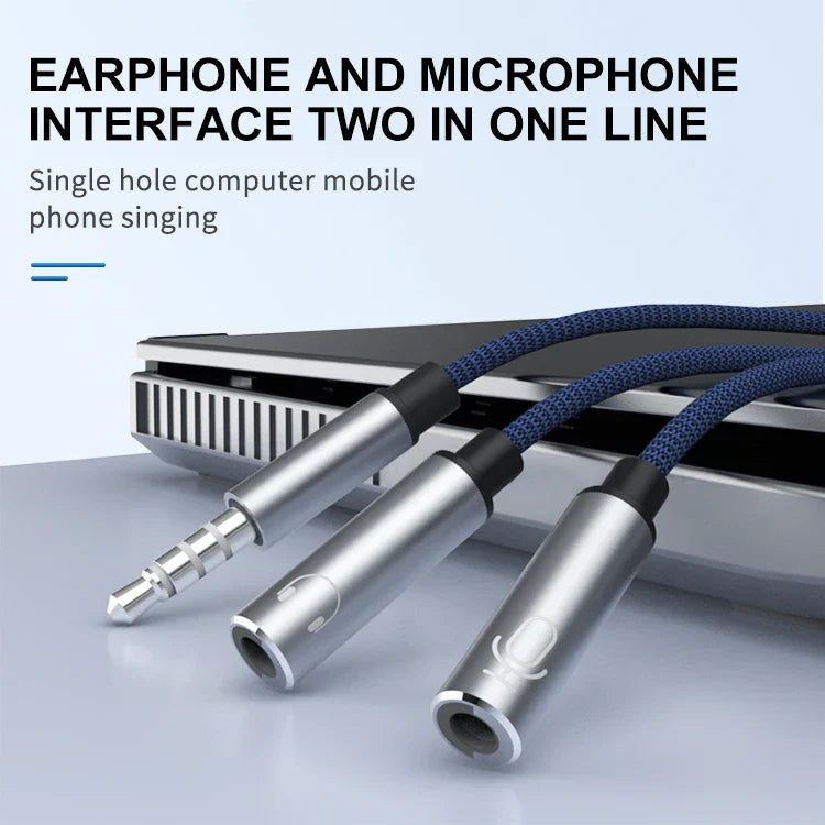 KTX-374803 3.5MM Male to Dual Female Mic Audio Y Splitter Cable for Headset and PC Connection
