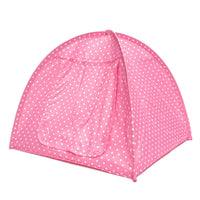 HKM-548115 Collapsible Pet Tent - Green, Yellow, and Pink Dots, 43x43x41cm, Polyester Material