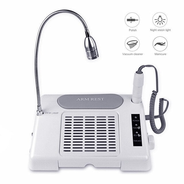 HKM-065811 Electric Multifunctional Nail Polisher 65W with LCD Display, 35000rpm Speed, Portable Handle and Dual Control Modes