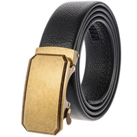 HKM-162195 Men's 35mm Automatic Buckle Genuine Leather Belt - Stylish and Durable Fashion Accessory
