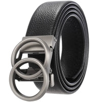HKM-162195 Men's 35mm Automatic Buckle Genuine Leather Belt - Stylish and Durable Fashion Accessory
