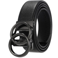HKM-162195 Men's 35mm Automatic Buckle Genuine Leather Belt - Stylish and Durable Fashion Accessory