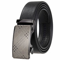HKM-162195 Men's 35mm Automatic Buckle Genuine Leather Belt - Stylish and Durable Fashion Accessory