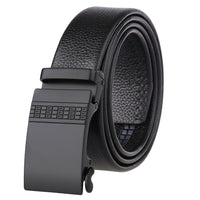 HKM-162195 Men's 35mm Automatic Buckle Genuine Leather Belt - Stylish and Durable Fashion Accessory