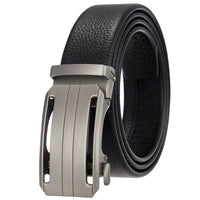 HKM-162195 Men's 35mm Automatic Buckle Genuine Leather Belt - Stylish and Durable Fashion Accessory