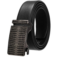 HKM-162195 Men's 35mm Automatic Buckle Genuine Leather Belt - Stylish and Durable Fashion Accessory