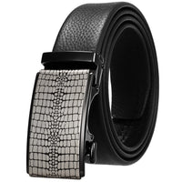 HKM-162195 Men's 35mm Automatic Buckle Genuine Leather Belt - Stylish and Durable Fashion Accessory