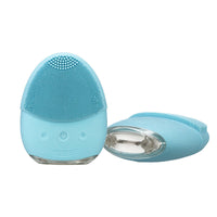 HKM-279315 Silicone Wireless Charging Facial Cleansing Brush with Ultrasound Technology, 5 Cleaning Settings, Compact Design