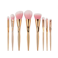 HKM-664275 8-Piece Foundation Brush Set with Long Plastic Handles - Artificial Fiber Makeup Brushes