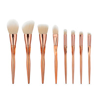 HKM-664275 8-Piece Foundation Brush Set with Long Plastic Handles - Artificial Fiber Makeup Brushes