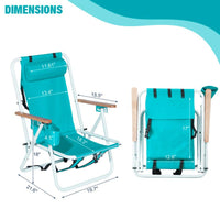 HKM-731091 Mint Green Folding Beach Chair - 23x21.7x31.5 Inches