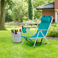 HKM-731091 Mint Green Folding Beach Chair - 23x21.7x31.5 Inches