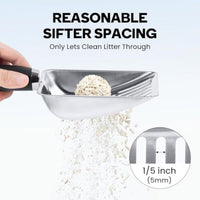 HKM-168403 Stainless Steel Cat Litter Scoop with Comfort Grip Handle and Easy Sifting Design