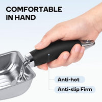 HKM-168403 Stainless Steel Cat Litter Scoop with Comfort Grip Handle and Easy Sifting Design