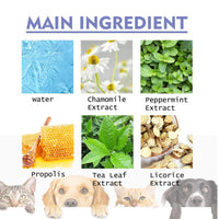 HKM-941075 Pet Oral Care Spray for Cats and Dogs - Fresh Breath and Gum Health with Tea, Licorice, and Mint Extracts