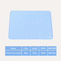 HKM-356627 Cat Foot Pad for Litter Box Area - Prevents Rubbing and Mess, Available in Gray, Pink, Blue, and Purple, Dimensions: 52cm x 36cm