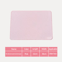 HKM-356627 Cat Foot Pad for Litter Box Area - Prevents Rubbing and Mess, Available in Gray, Pink, Blue, and Purple, Dimensions: 52cm x 36cm