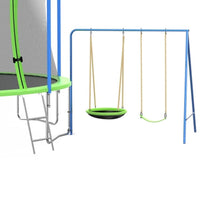 HKM-648595 12FT Trampoline with Slide, Swings, Basketball Hoop, and Safety Net for Kids and Adults