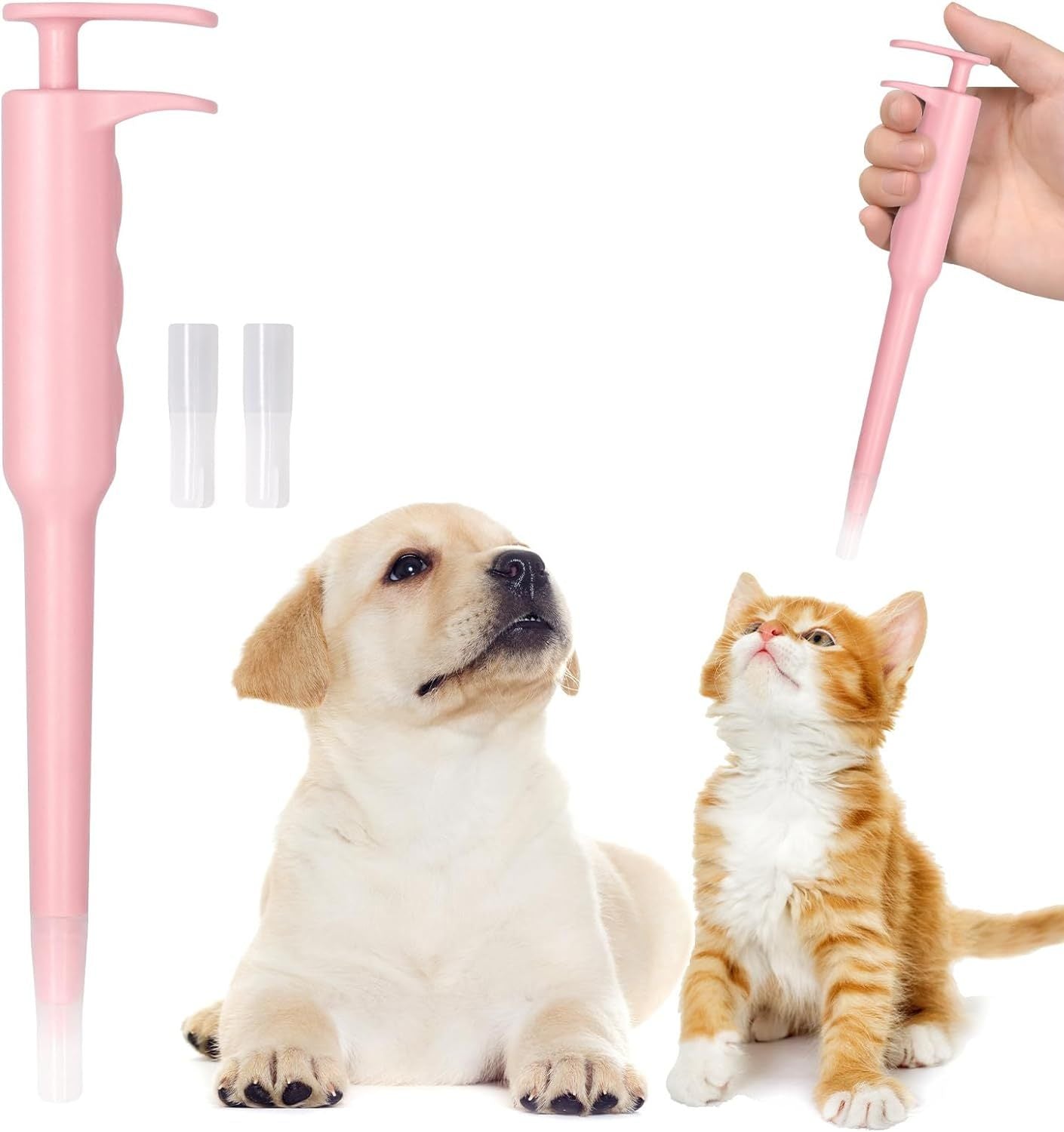 HKM-743315 Pet Pill Dispenser with Soft Silicone Tip for Easy Medication Administration for Cats, Dogs, and Small Animals