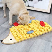 HKM-485395 Slow Food Puzzle Mat for Dogs - Little Hedgehog Sniff Pad for Training and Decompression, Cotton and Felt Material, 60 x 29 x 5 cm