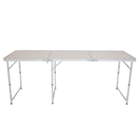 HKM-123155 6ft Aluminum Alloy Folding Table - Outdoor Rectangular Design, Supports Up to 50kg