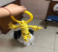 HKM-710675 Solid Color Cotton Rope Dog Chew Toy with Molar Ring - Tear-Resistant and Durable for Puppy Teeth Cleaning