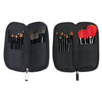 HKM-920979 10-Piece Yellow Wolf Hair Makeup Brush Set with Natural Wood Handles