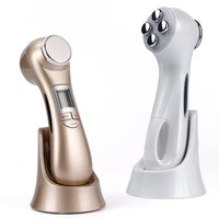 HKM-094547 6-in-1 Ultrasonic Vibration Face-Lift Massager with RF, EMS, Ultrasonic Massage, LED Light Therapy, and Electroporation