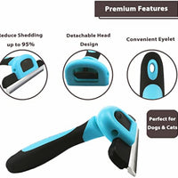 HKM-052883 Pet De-Shedding Comb Tool with Ergonomic Non-Slip Handle ¨C Easily Removes Fur and Reduces Allergens