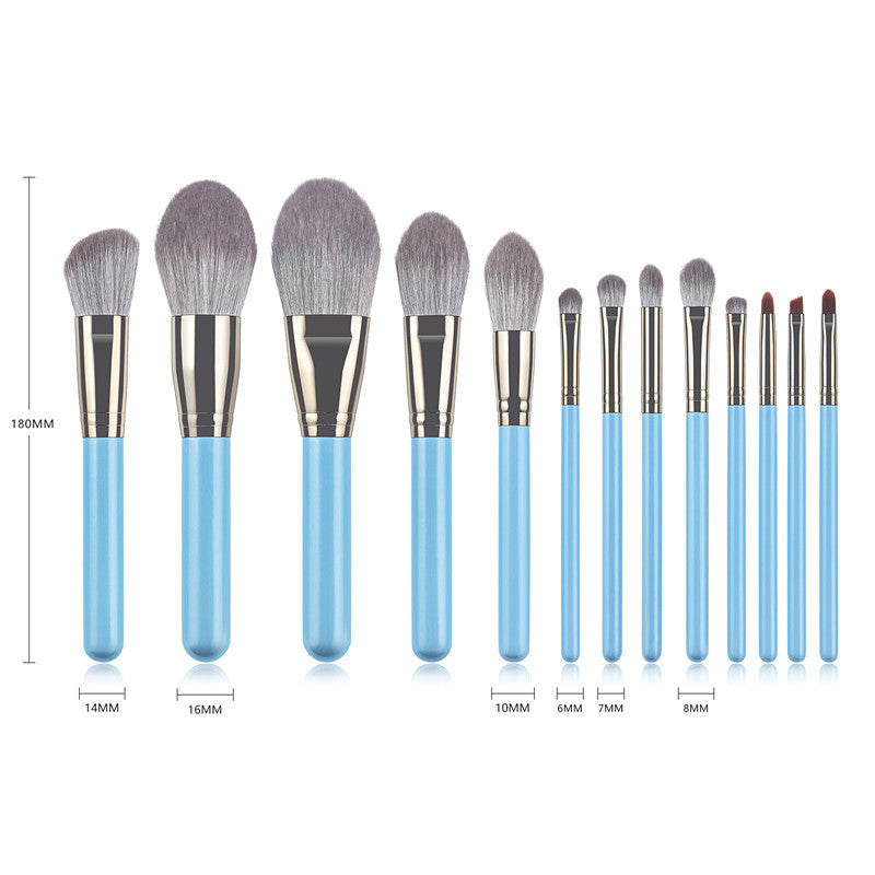 HKM-018131 13-Piece Professional Makeup Brush Set with High-Grade Wooden Handles and Synthetic Hair