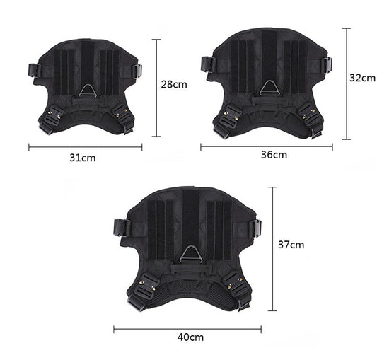 HKM-564627 Portable Tactical Dog Vest with Leash - Military-Grade Nylon, Available in Black, Brown, Army Green