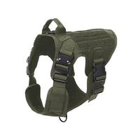 HKM-564627 Portable Tactical Dog Vest with Leash - Military-Grade Nylon, Available in Black, Brown, Army Green