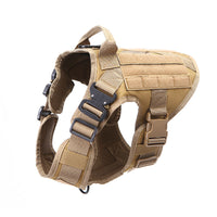 HKM-564627 Portable Tactical Dog Vest with Leash - Military-Grade Nylon, Available in Black, Brown, Army Green