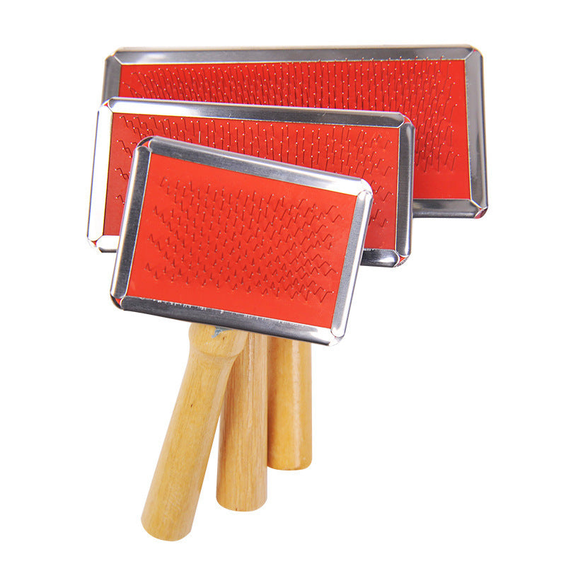 HKM-887891 Wooden Handle Pet Comb for Dogs and Cats ¨C Solid Wood Beauty Comb with Needle, Available in Multiple Sizes