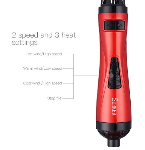 KTX-846803 2 in 1 Multifunctional Hair Dryer Rotary Brush & Curling Iron Styling Tool with 3-Speed Temperature Control