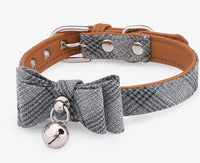 HKM-923603 Diagonal Striped Cat Collar in Blue, Black, Pink, and Apricot with Bell - Free Size, Polyester Material