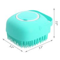 HKM-510931 Soft Silicone 2-in-1 Scrubber Dispenser with Massaging Brush for Dogs and Cats