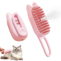 HKM-952275 3-in-1 Pet Steam Brush for Dogs and Cats - Shedding, Massage, and Grooming Tool
