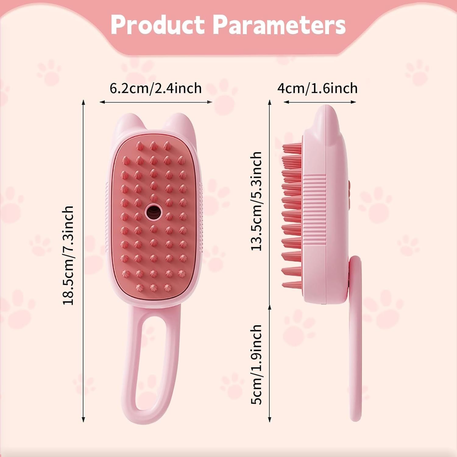 HKM-952275 3-in-1 Pet Steam Brush for Dogs and Cats - Shedding, Massage, and Grooming Tool